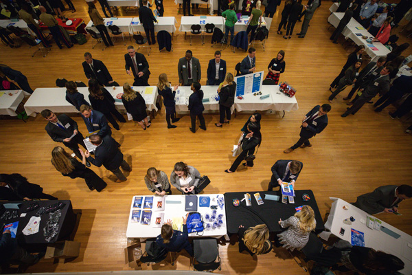 Students mingle with employers at the 2019 Legal Career Options Day career fair