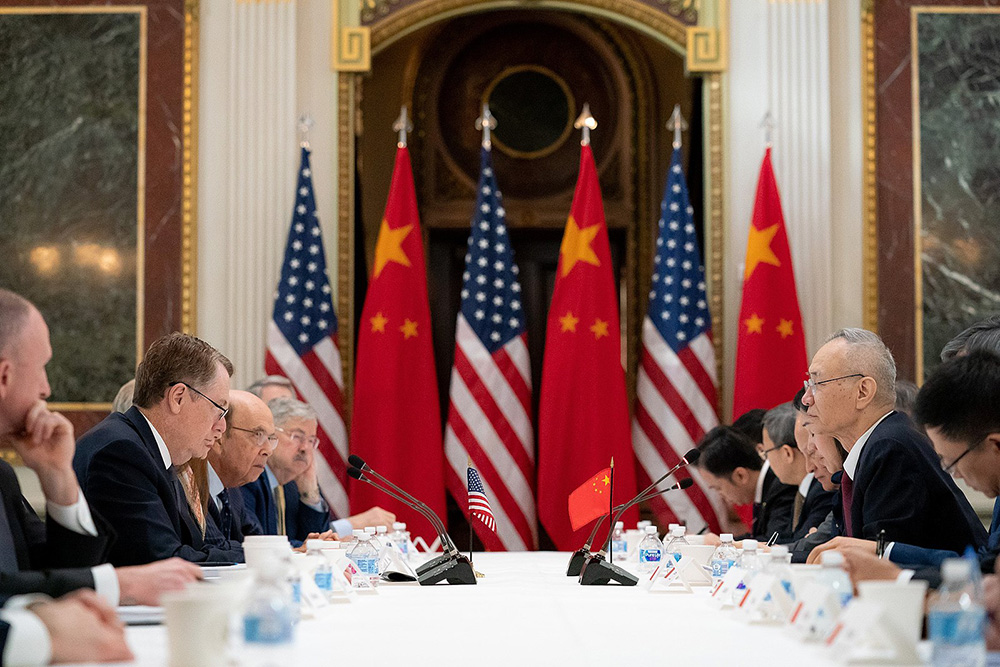 American and Chinese officials hold a round of trade talks in 2019