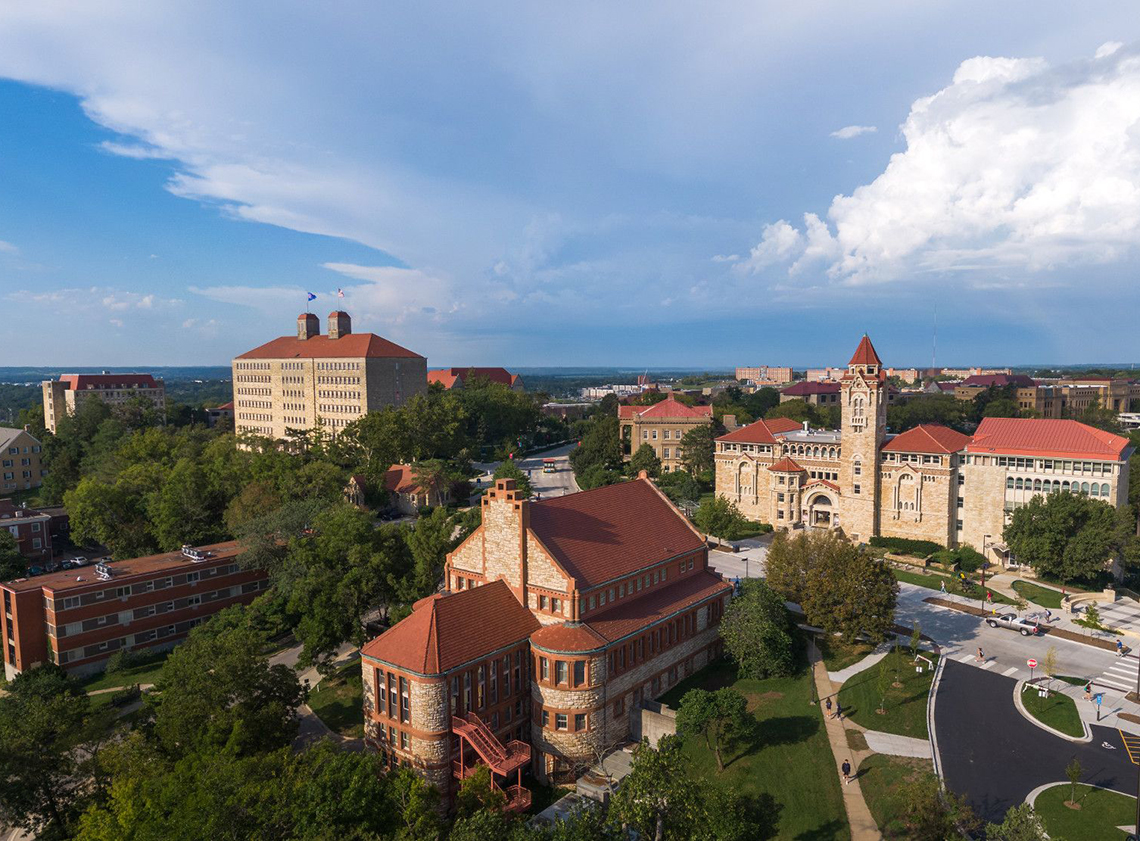 Aerial view of the KU campus