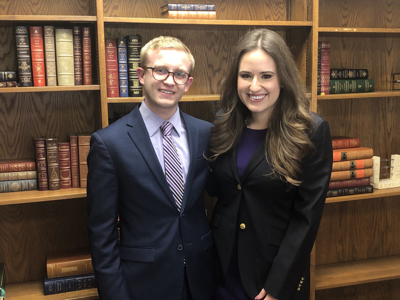 NALSA moot court champions Zachary Kelsay, left, and Emily Depew
