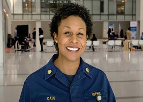 A portrait of Trinia Cain in her U.S. Public Health Service uniform. 