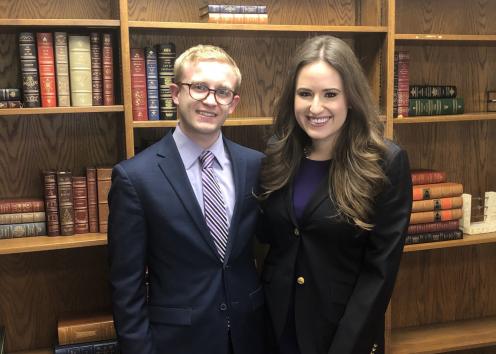 NALSA moot court champions Zachary Kelsay, left, and Emily Depew